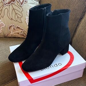 Blondo Waterproof Black Suede Ankle Booties